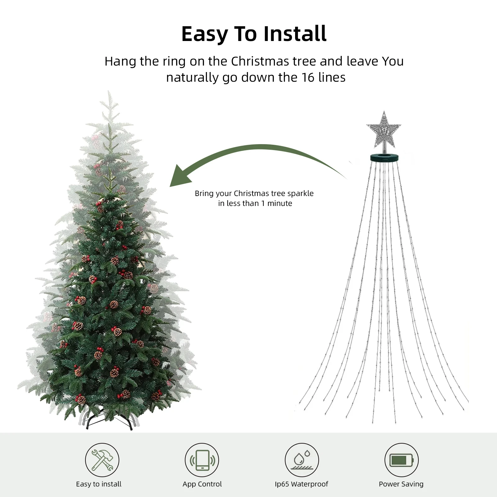 Christmas Tree Garland Lights – Smart Star Fairy String Lights Decor Sf530140912c54bd5aae20526d757a1c4x