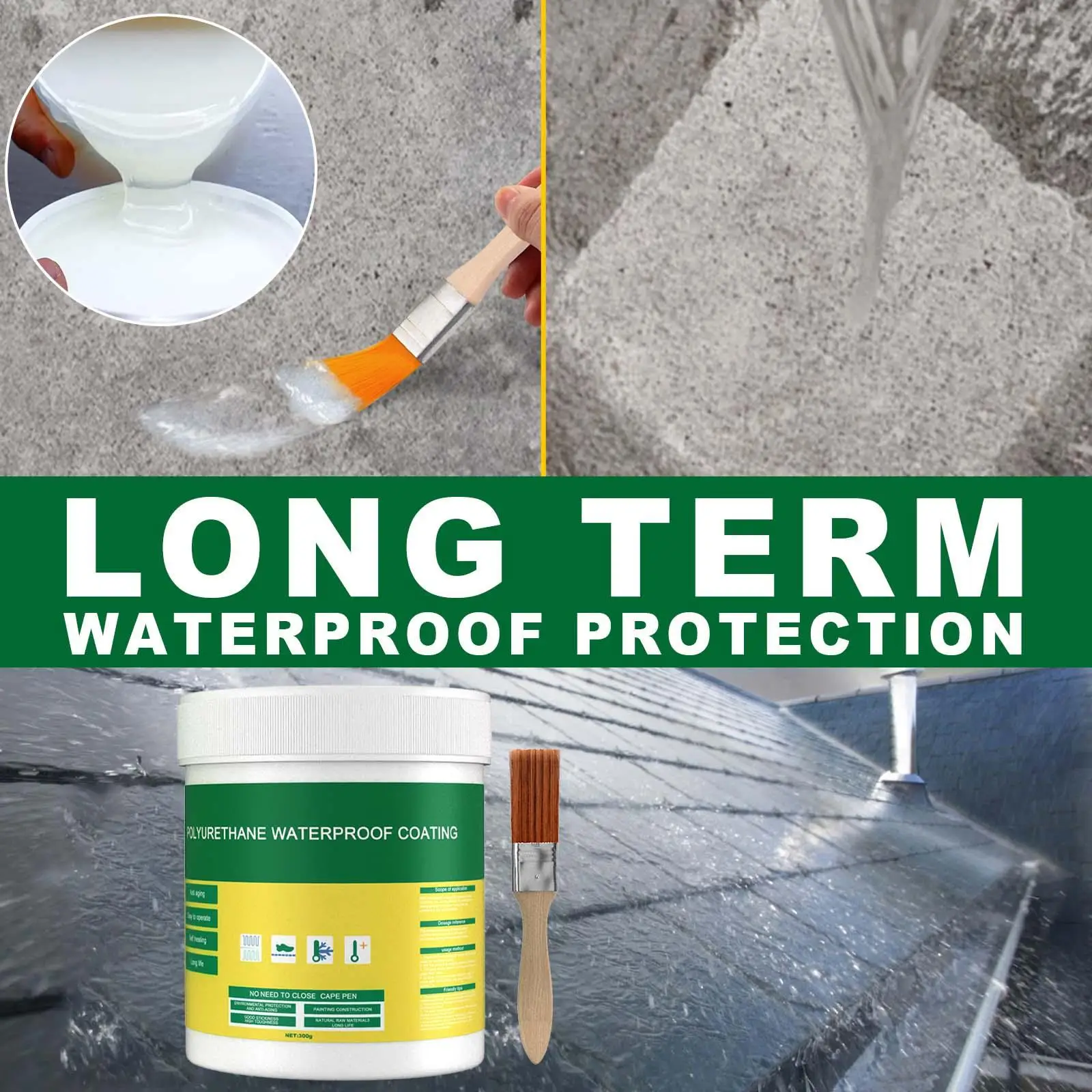 

Waterproofing Agent Glue Invisible Waterproof Sealant Agent for Cement Walls 300g