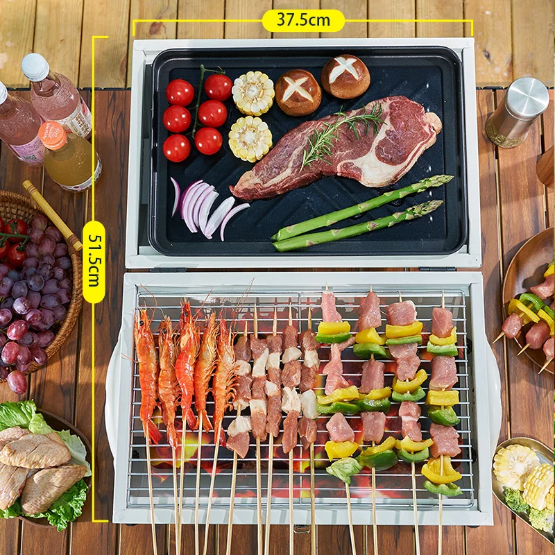 Portable Dual Purpose BBQ Grill Heating Stoves Multifunction Camping Barbecue Grill Rack Net Firewood Stove Ironwork BBQ barbecue grill barbecue stove barbecue charcoal stove barbecue electric stove
