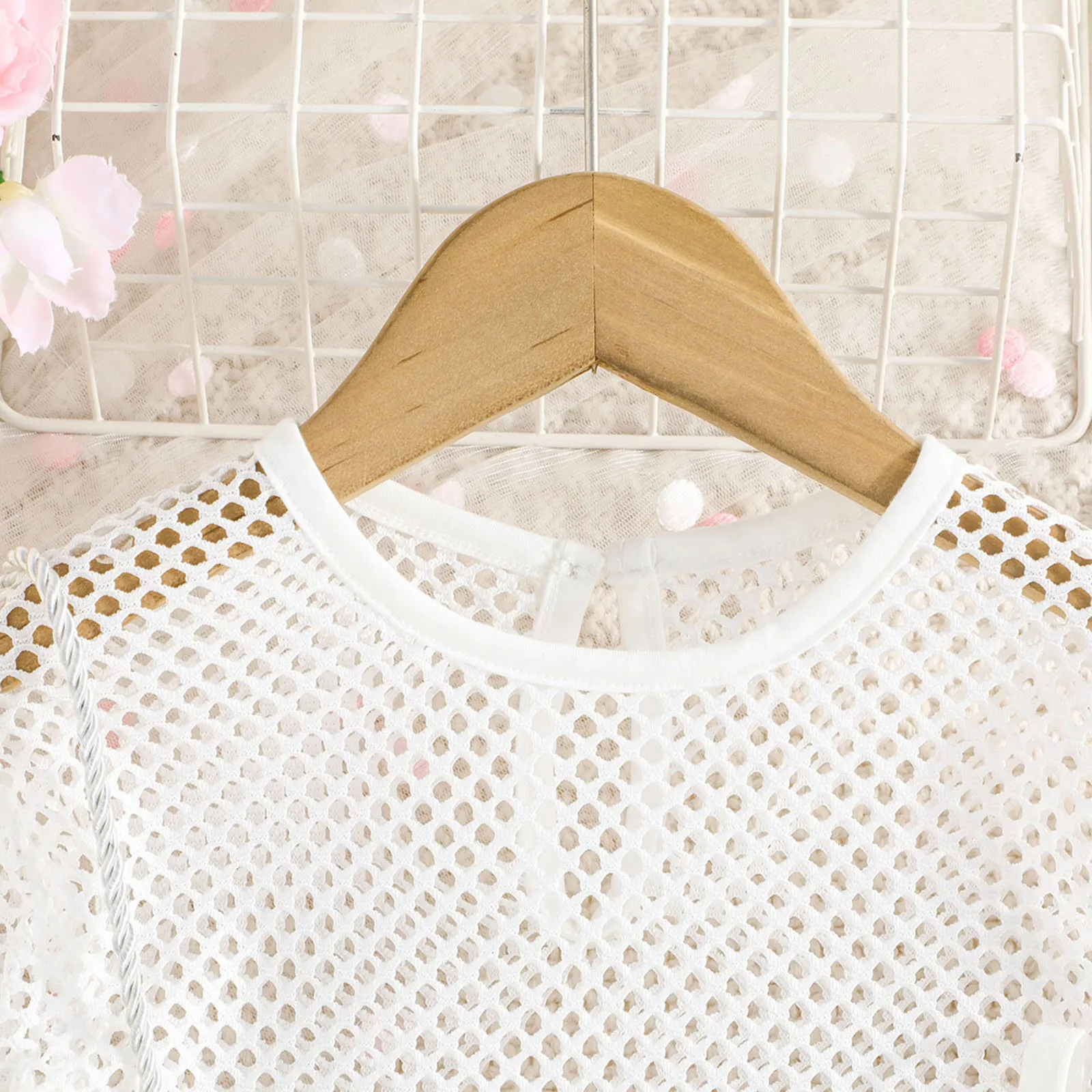 Children Spring Solid Clothes Suit Kids Girls 3PCS Outfits Mesh Fishnet Long Sleeve Top And Skirt With Camisole ropa para ni&ntilde;as kids clothes