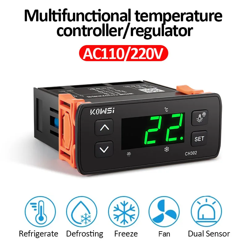 

Цифровой терморегулятор, регулятор температуры, устройство для разглаживания и обогрева холодильника с двойным датчиком температуры