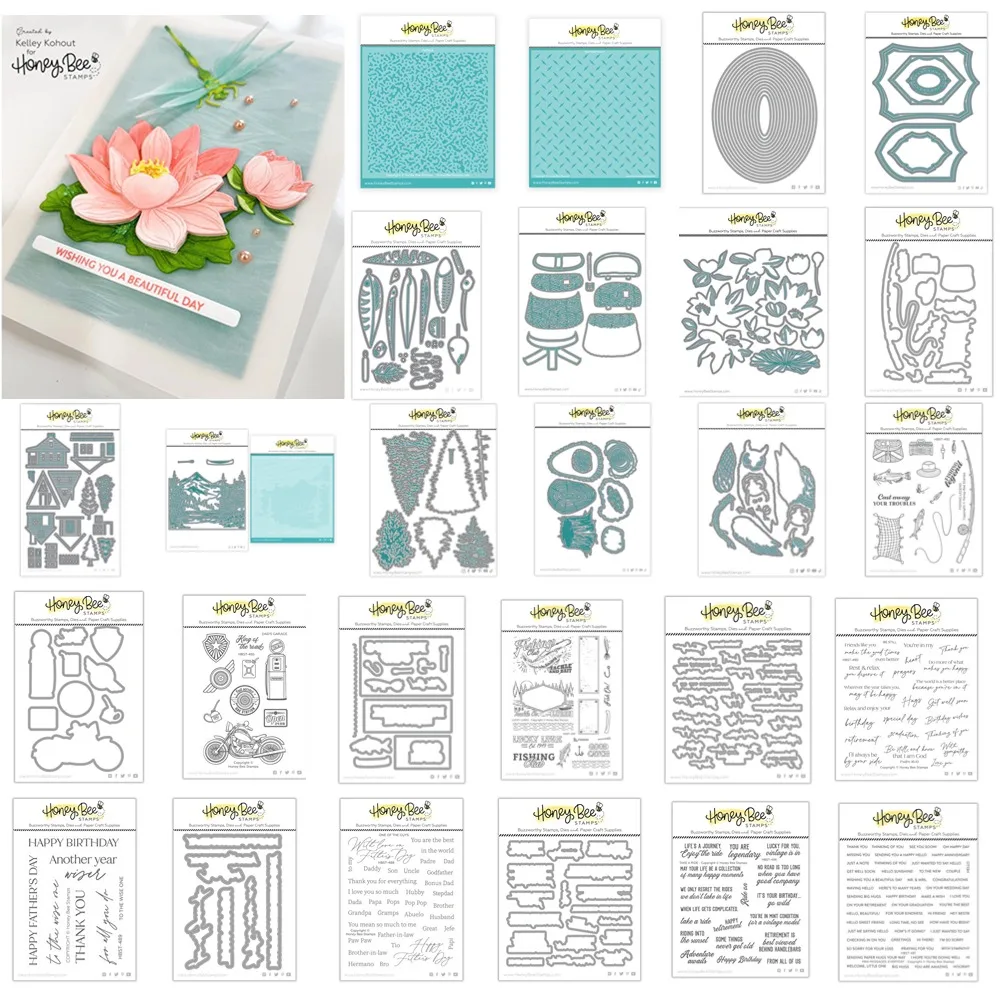 Colourful Fish Tree Flower Bun House Metal Cutting Dies Stamps Stencil Decoration For Scrapbooking Craft Diy Album Template