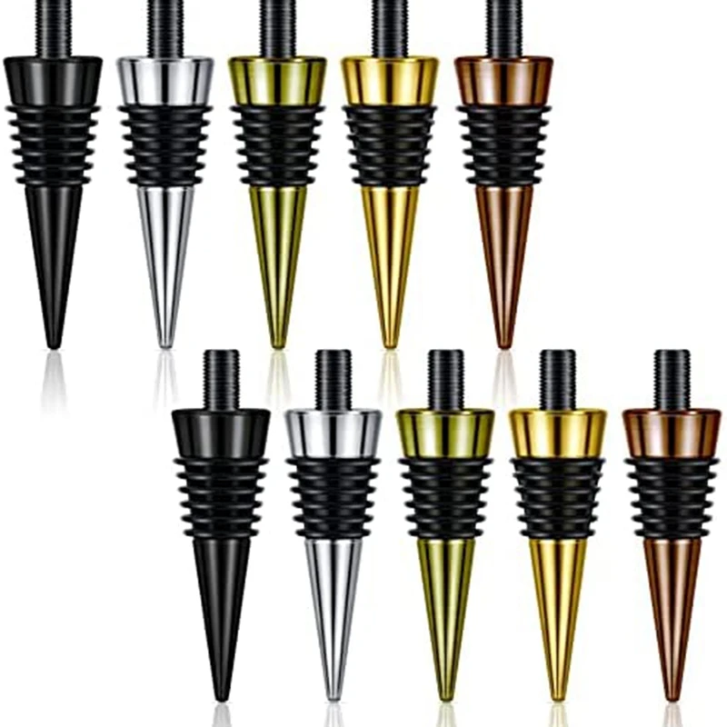 10 Pieces Blank Bottle Stopper With Threaded Post Metal Wine Stopper Inserts Set Hardware For
