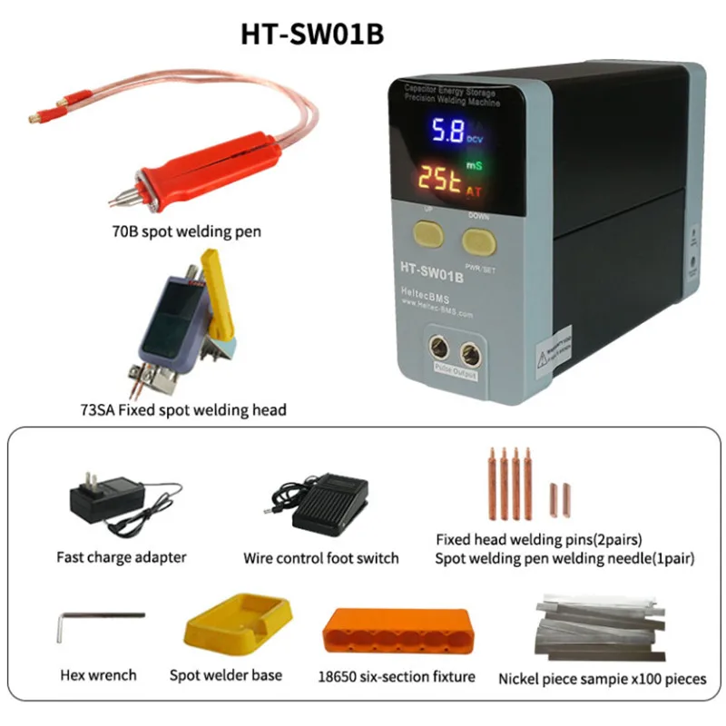 Iron-lithium Power Battery Spot Welder Aluminum to Nickel Capacitor Storage Spot Welding Machine LED Digital Display MAX 0.5mm 4