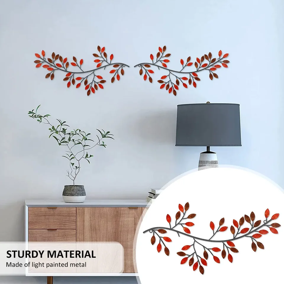 Zhengy - 2 Piezas De Etal Para Decoración De Pared De Hojas De árbol