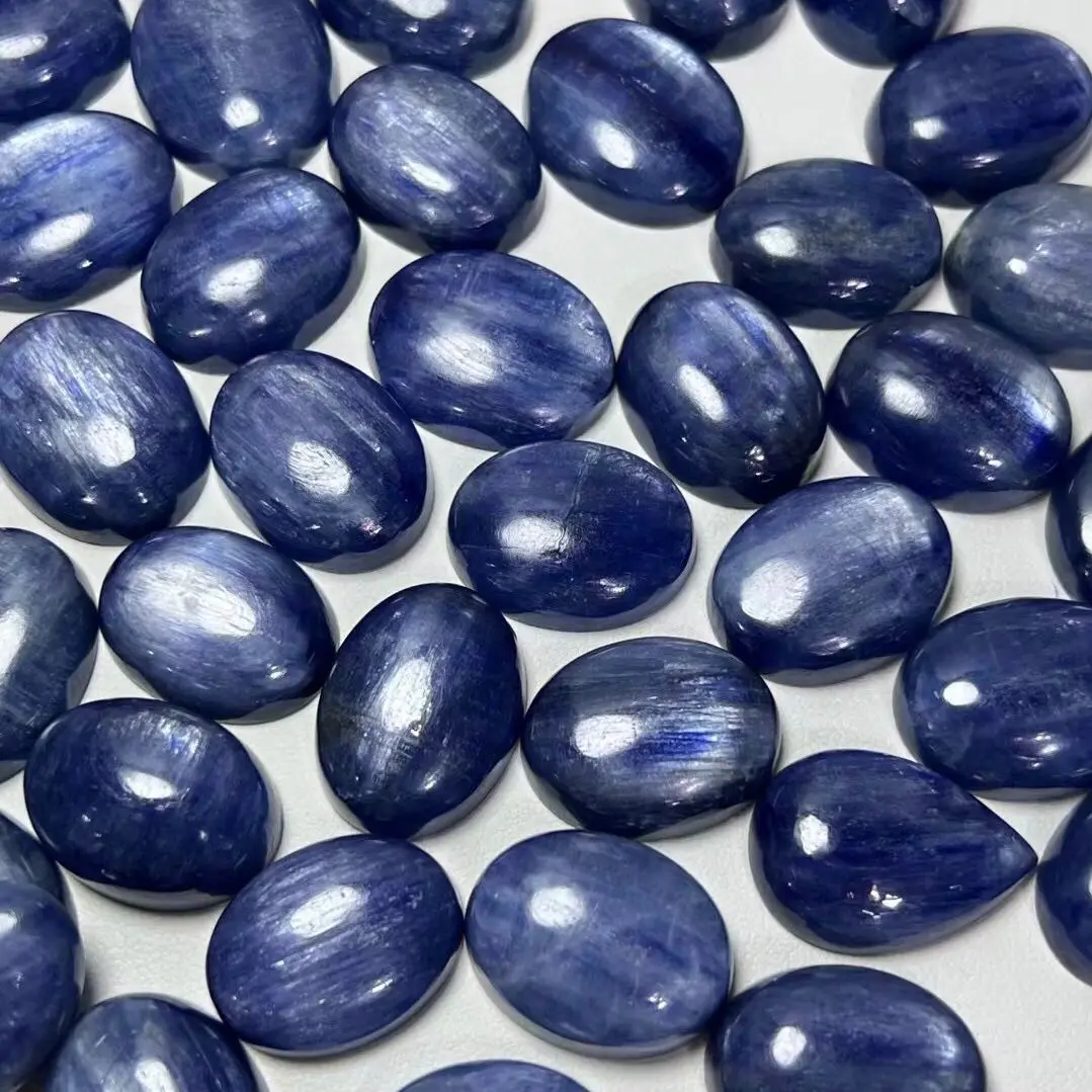 1 Pc Fengbaowu Natural Kyanite Oval Cabochon Jewelry Making For Ring Earring Pendant Crystal Healing Stone DIY Accessories 3