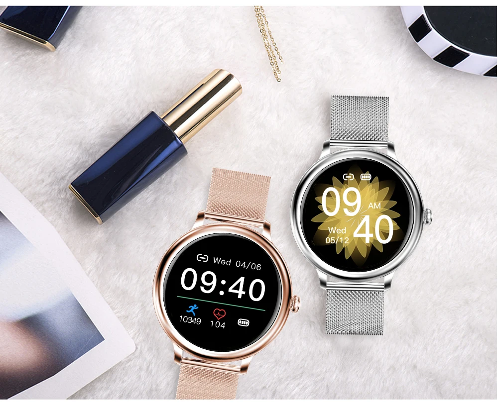 Gadgend smart watch women fitness tracker bracelet heart rate monitor smartwatches ip68 waterproof ladies watch for android ios