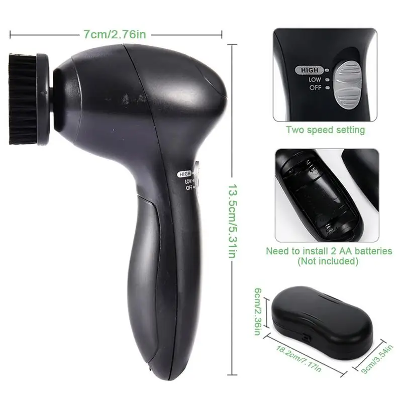 Shoes Scrubber Brushes Portable Shoe Polisher Home Cleaning Tools 4 Multi-purpose Brush Heads Brighten Brush Shine Leather Care 6