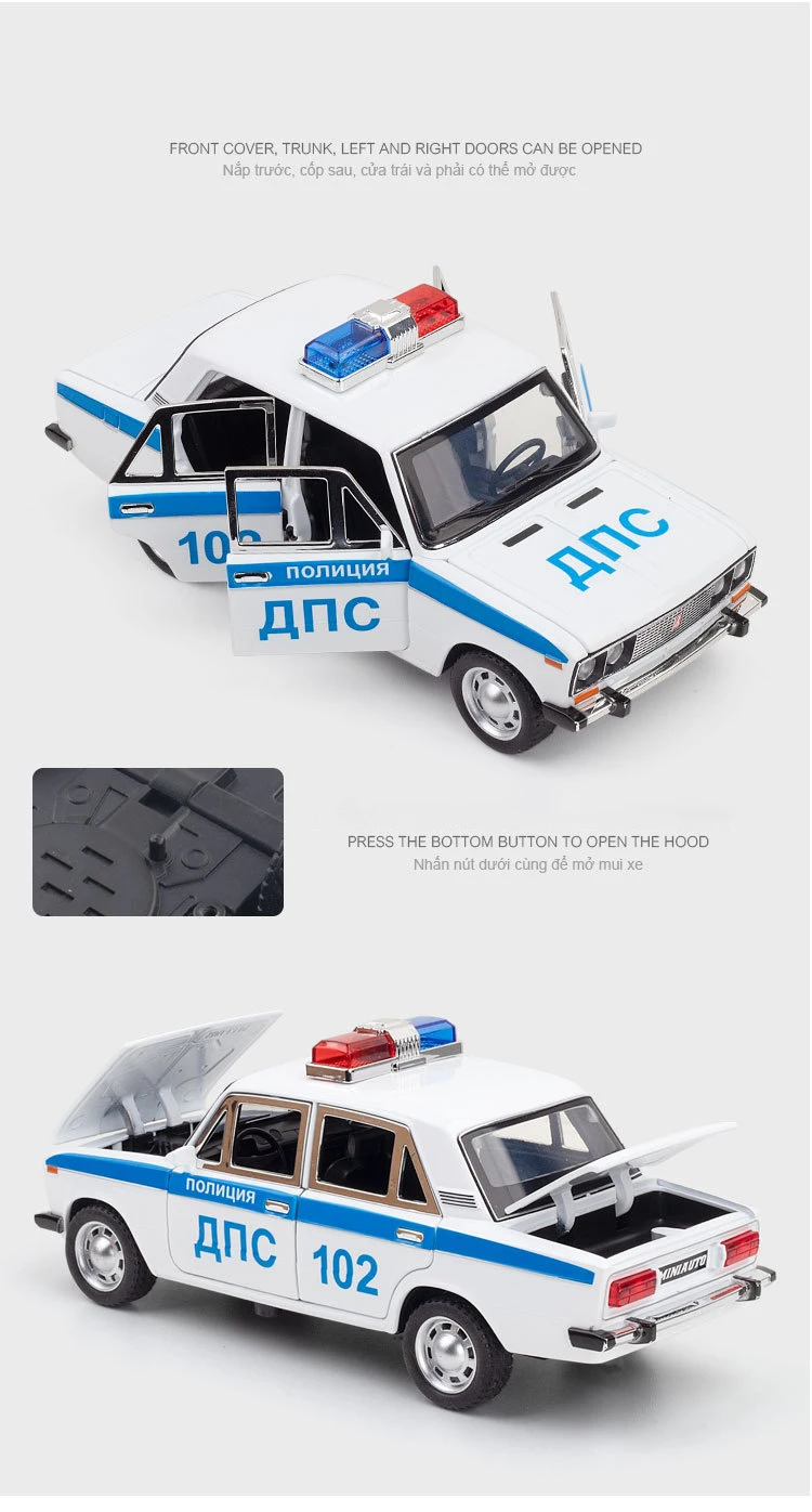 Rus LADA 2106 Polis 1:24 Ölçekli Model Araba