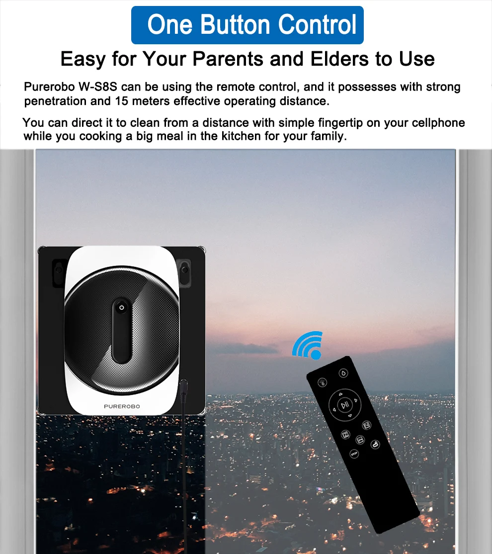 Description Picture 6 of itemPurerobo W-S8S window cleaning robot with APP vacuum cleaner window cleaning robot window cleaner electric glass for home