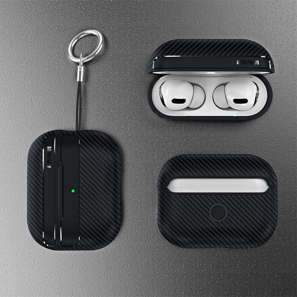 Carbon Fiber Earphone Cover with Hook - Compatible with AirPods Pro