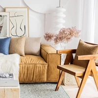 Inyahome 30x50cm 45x45cm Linen Pillow Case Solid Color Pillowcase Sofa Office Chair Lumbar Cushion Cover Anti-Dirty Pillow Cover 3