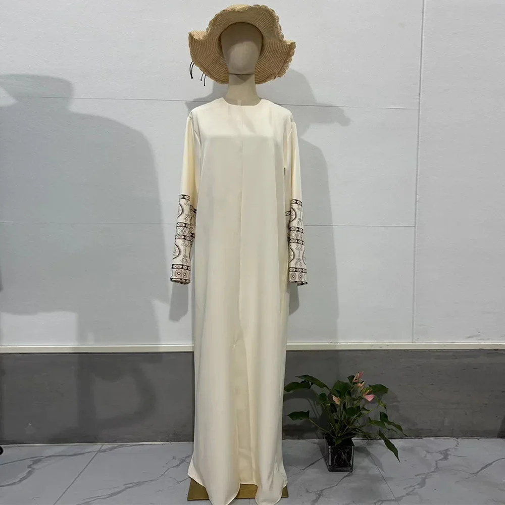 Eid Muslim Abayas 여성용 프린트 원피스, 라마단 빈티지, Jalabiya 파티, 아랍 드레스, 긴 소매, Kaftan Vestidos