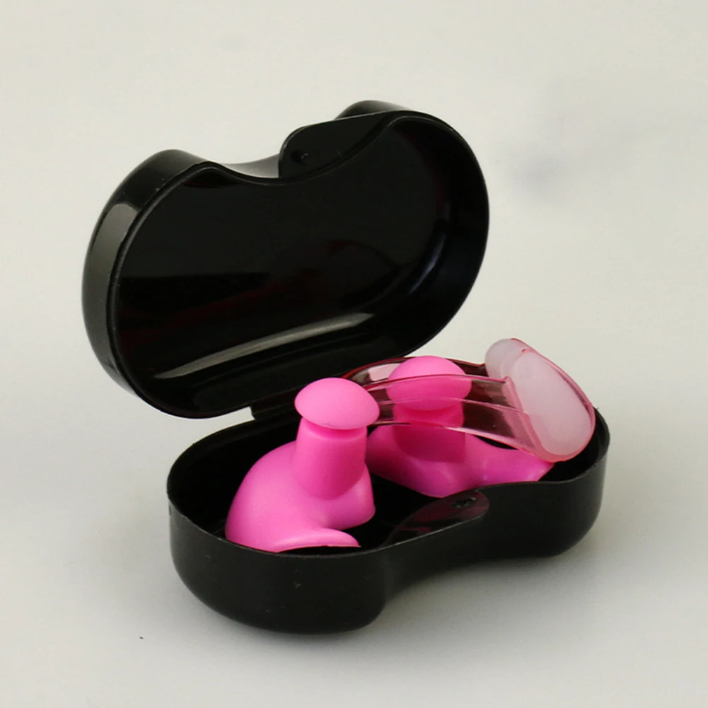 Swimming Earplugs Silicone Ear Plugs Waterproof Spiral Diving Earplugs + Nose Clip Protection Sound Blocking Earplugs swimming earplugs