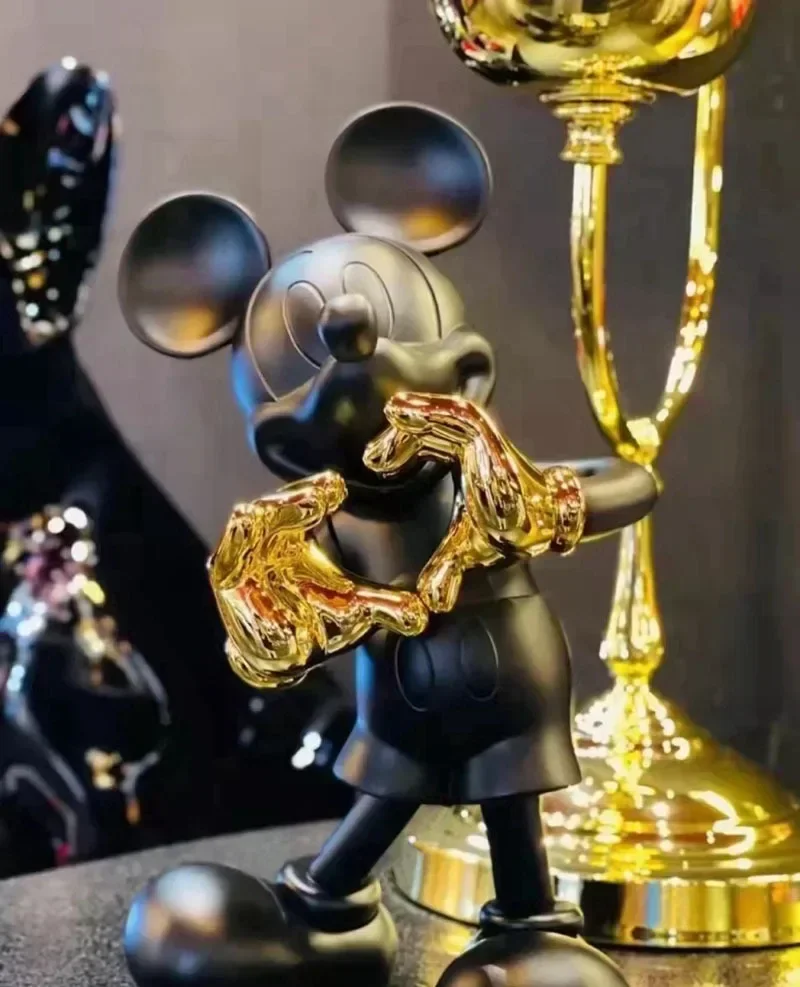 Disney Mickey Mouse 29cm Figure Mickey Welcome Guests Children Toy Resin Model Love Sitting Home Furnishing Halloween Xmas Gift