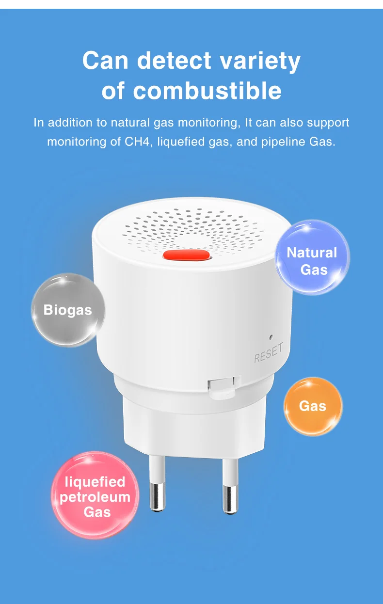 Zigbee Gas Leakage Detector Natural Gas Alarm Sensor For House Kitchen Security Support APP Notification And Alarm Reminder home security keypad