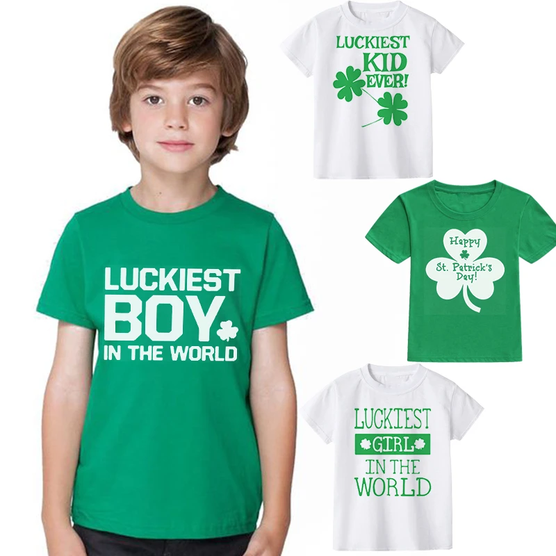 St Patricks Day Kids Party Gelukkigste Jongens Meisjes Kids Wit T Eerste St Patricks Outfit Kleding Tops tee|T-shirts| - AliExpress