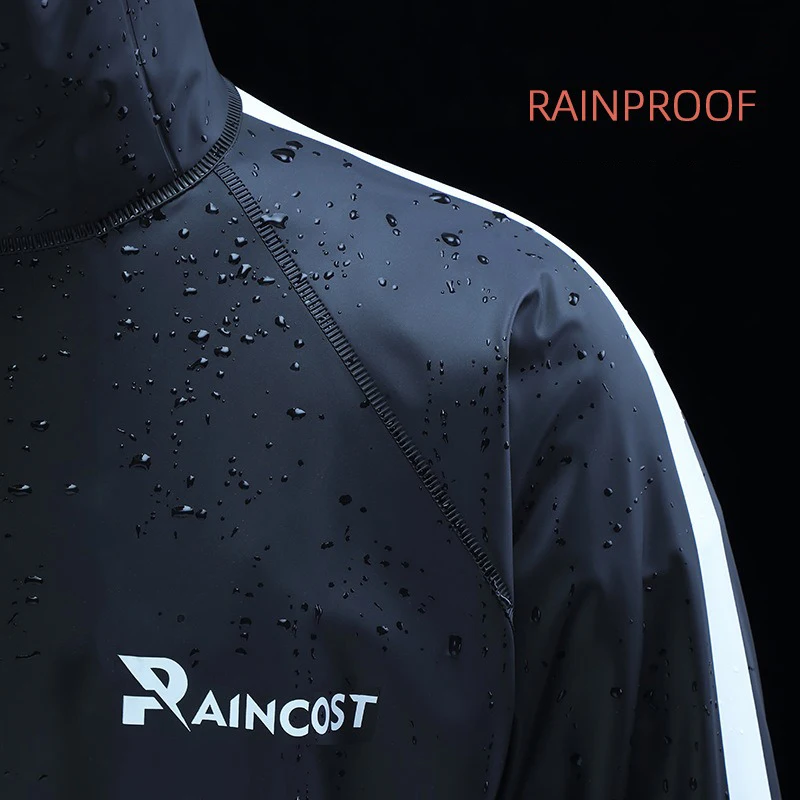 Men's Women's Fashion Raincoat Adult Waterproof Poncho Yellow Motorcycle Raincoat Suit Travel Hiking Rain Jacket Pants Rain Gear