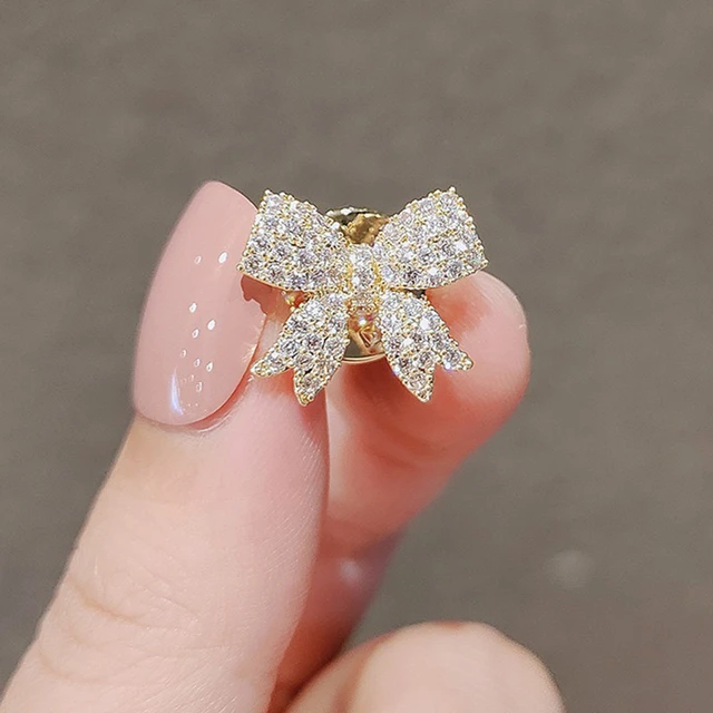 Sliver Gold Color Rhinestone Bow Brooches for Women Large Bowknot Brooch  Pin Vintage Fashion Jewelry Winter Accessories - AliExpress