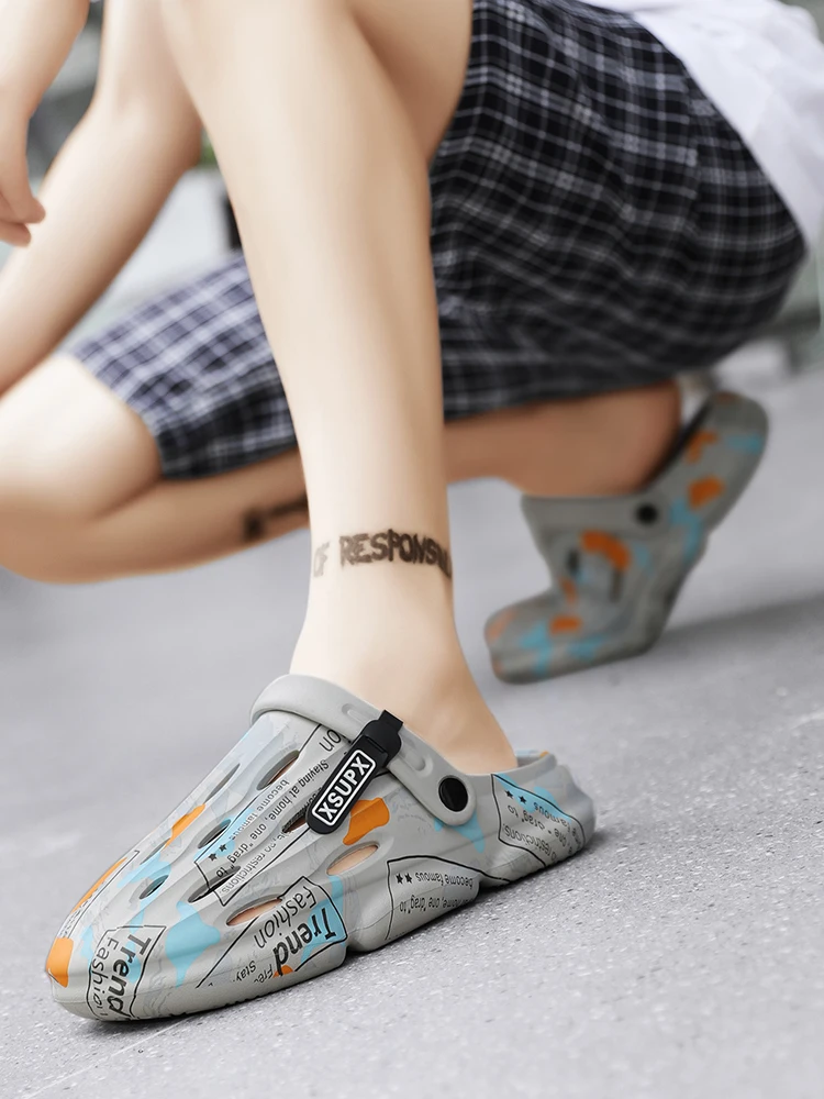 Slippers Beach Hollow Hole Man Platform Sandals Summer Men Casual Shoes Brand EVA Slides Outdoor Flip-Flops_voghion.com