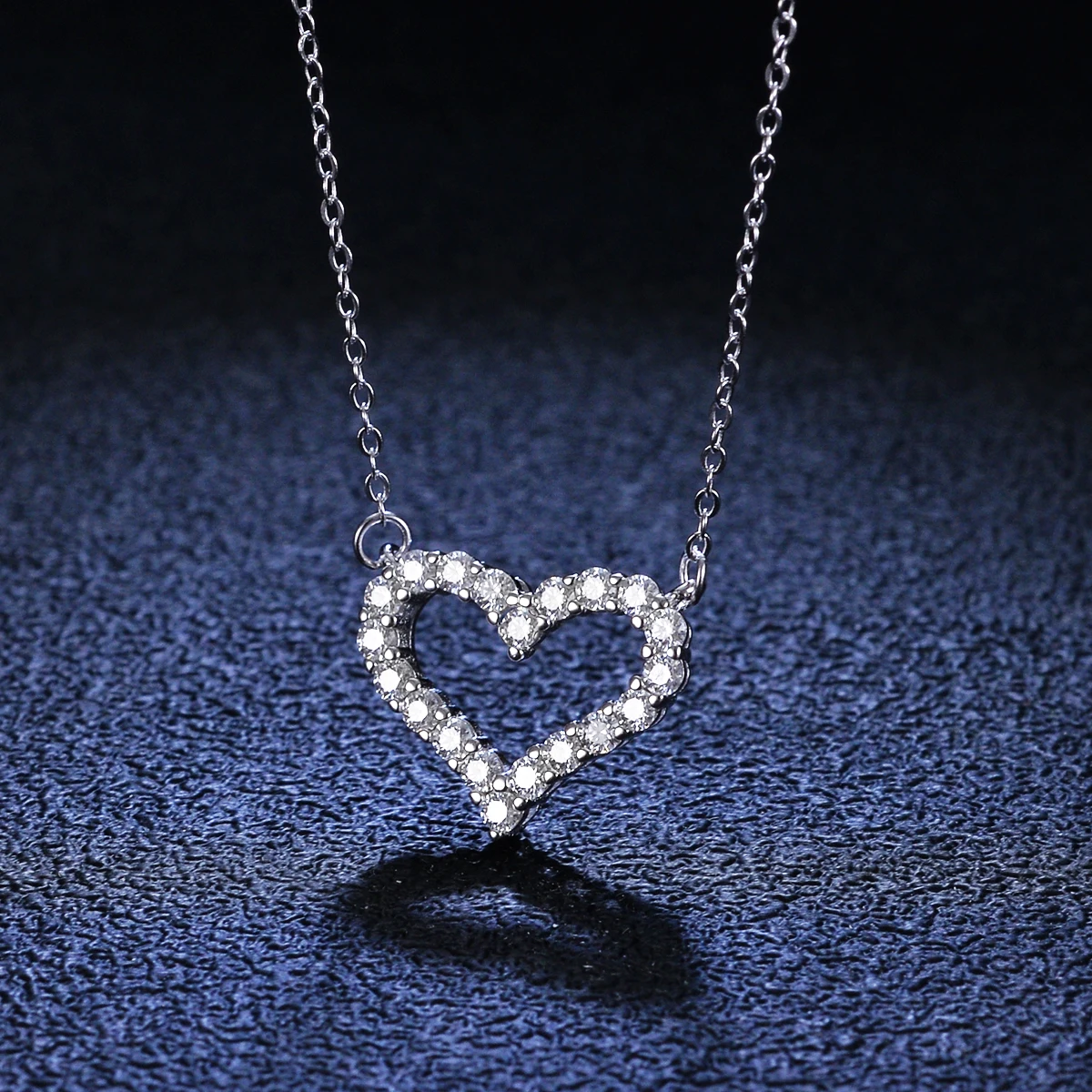 

Necklace For Women Vintage Diamond Free Shipping Moissanite Exquisite Heart Shape 925 Round Cut Anniversary Party Of Gift Chain