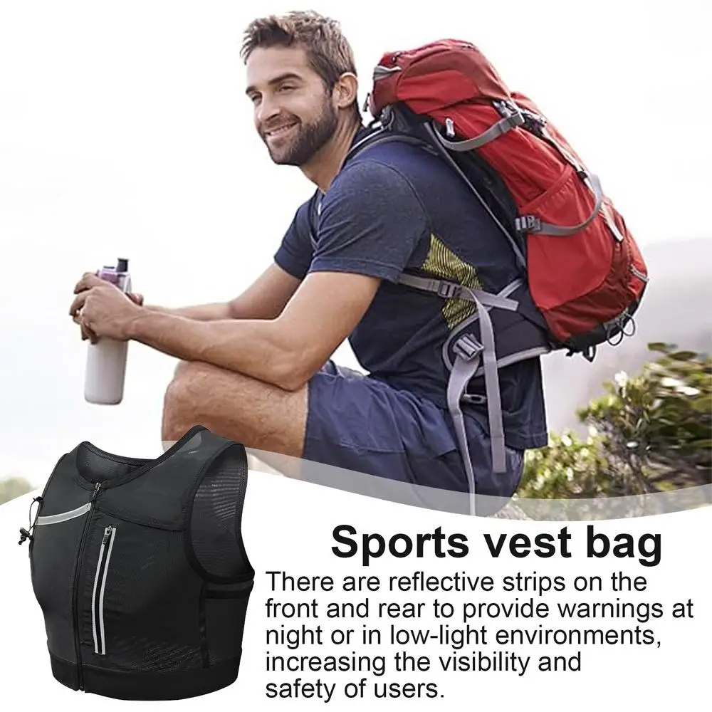 Breathable Reflective Phone Storage Bag Functional Waistcoat Bags For Men Cycling Running Chest Bag Lightweight Vest Bag