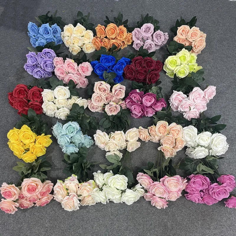 Exquisite Dutch Rose Bridal Bouquet - Elegant Artificial Floral Decoration for Weddings, Home Decor, and Photography Props