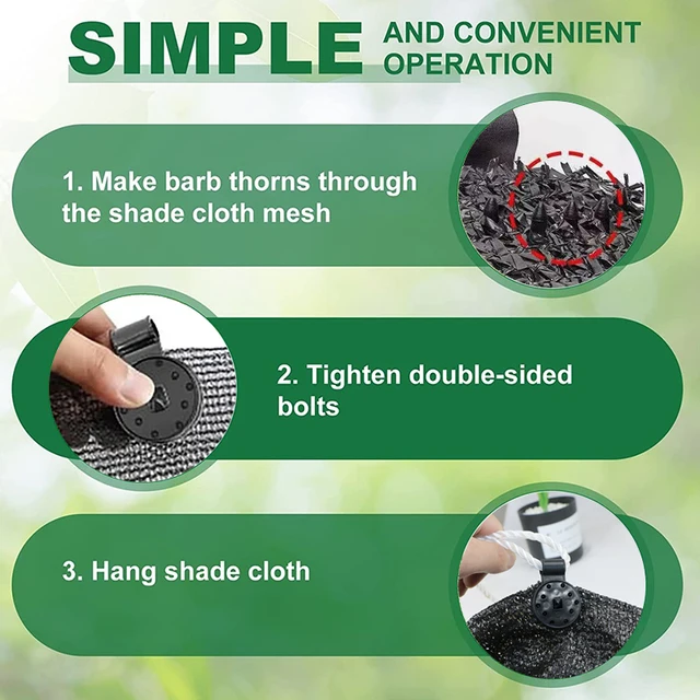 6-60Db Napfényes Nettó Klip Napfény Árnyékolás Rögzítő Bilincs Árnyékoló Kendő Javítás Kerítés Háló Beépítési Az Üvegházhatású Kerthez - Image 5