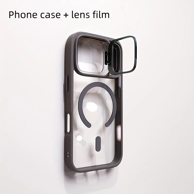 Premium Magnetic Shockproof Phone Case with Stand and Glass Lens Protection Cover