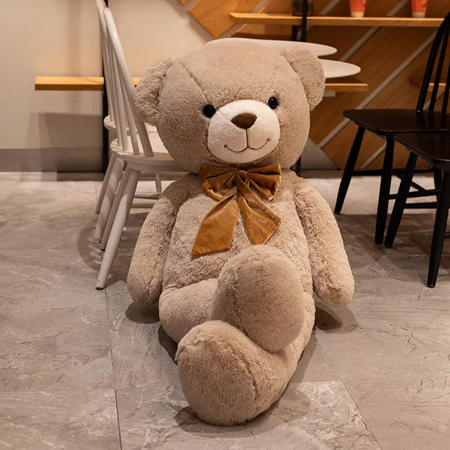 90cm  Kawaii Giant American Bear Plush Toy Soft Bowkbot Teddy Bear Plushies Stuffed Animal Doll  Girls Boys Kids Birthday Gift