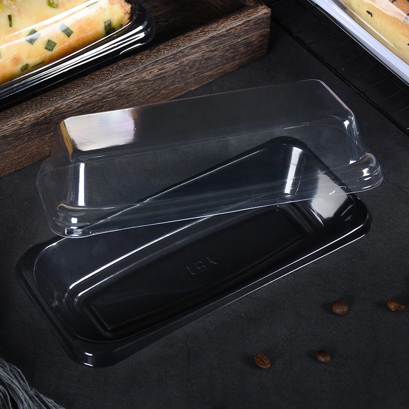 50pcs Plastic Roll Cake Boxes with Clear Lid, Disposable Dessert Containers for Hot Dog... - SKU PRCB2013 - UGI Packaging
