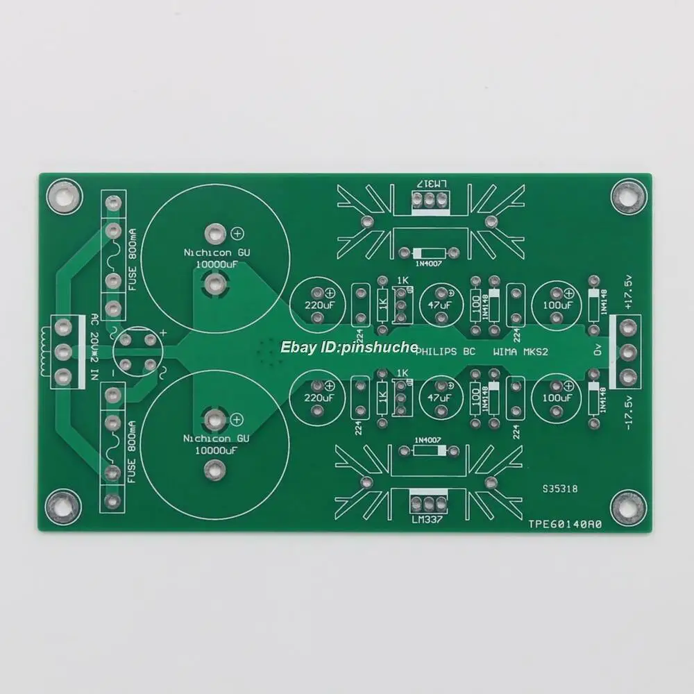 

Плата источника питания HiFi LM317 337, 1 шт., печатная плата для блока питания MBL6010D