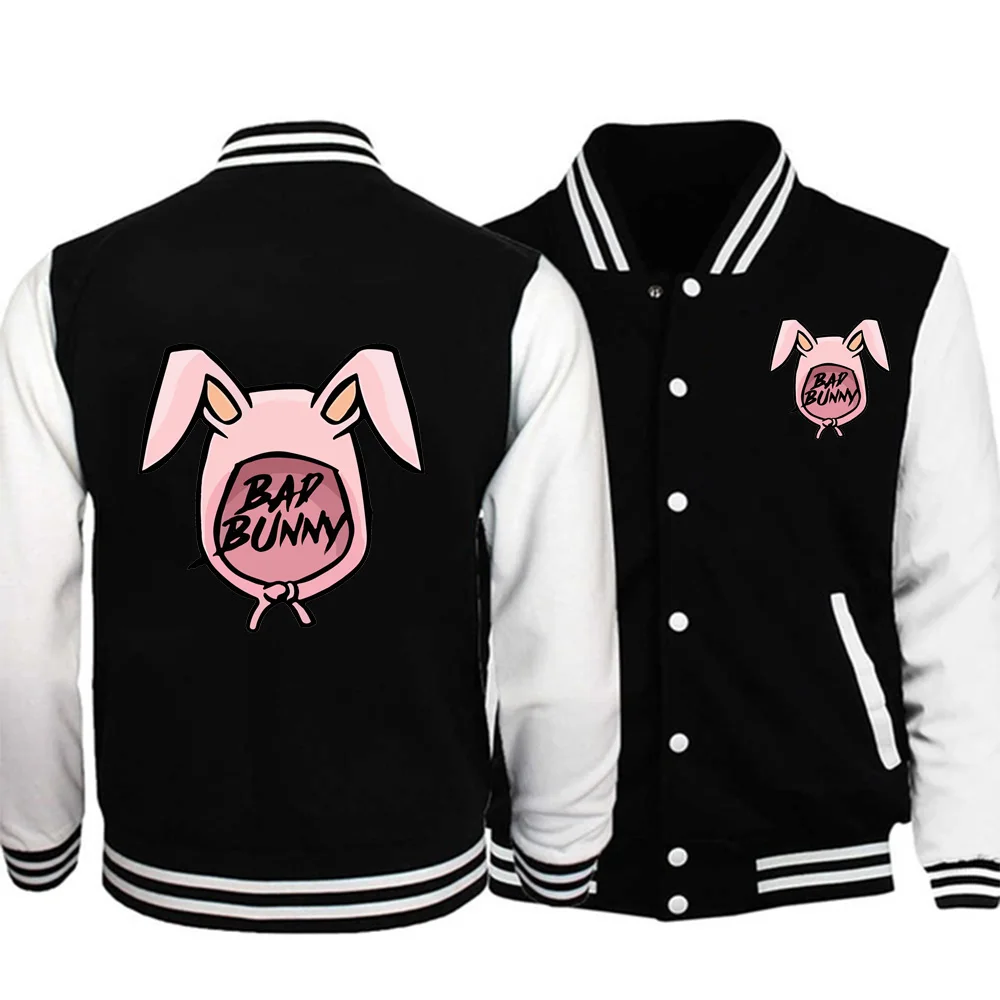 

Bad Bunny Jacket Hoodie Cota Sweatshirt Long Sleeve Baseball Uniform Clothes