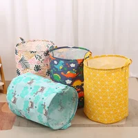 Foldable Laundry Basket Dirty Clothes Basket Home Accessories Cotton and Linen Bedroom Household Use Storage Bag Portable Garden 1