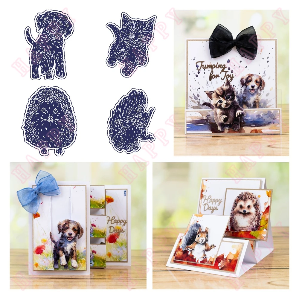 

Happy Hedgehog Die Set Cutting Dies Scrapbook Diary Decoration Embossing Template Craftsmanship DIY Greeting Card Handmade 2023