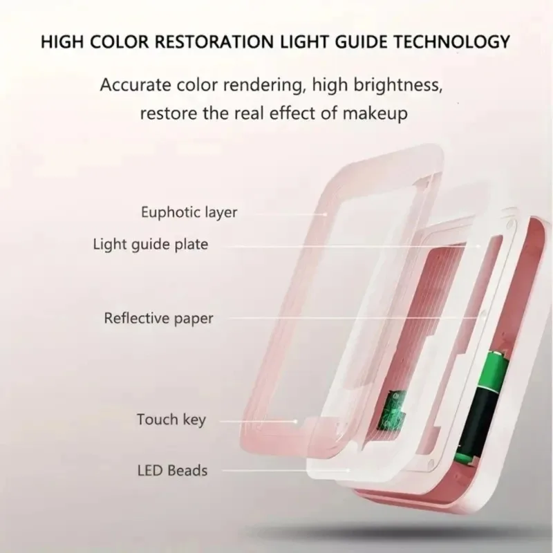 전문 데스크탑 화장 거울 - 자연/일광/따뜻한 조명을 갖춘 10인치 LED 조명 거울