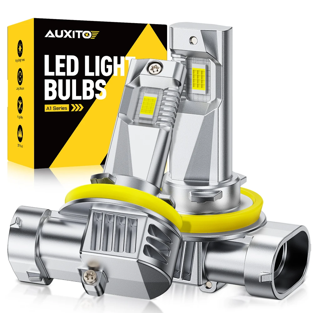 2개 AUXITO H8 H11 9005 HB3 9006 HB4 LED 캔버스 화이트 안개등 (폭스바겐, BMW, 아우디, 토요타, 포드, 현대, 쉐보레, 피아트, 스즈키, 오펠용)