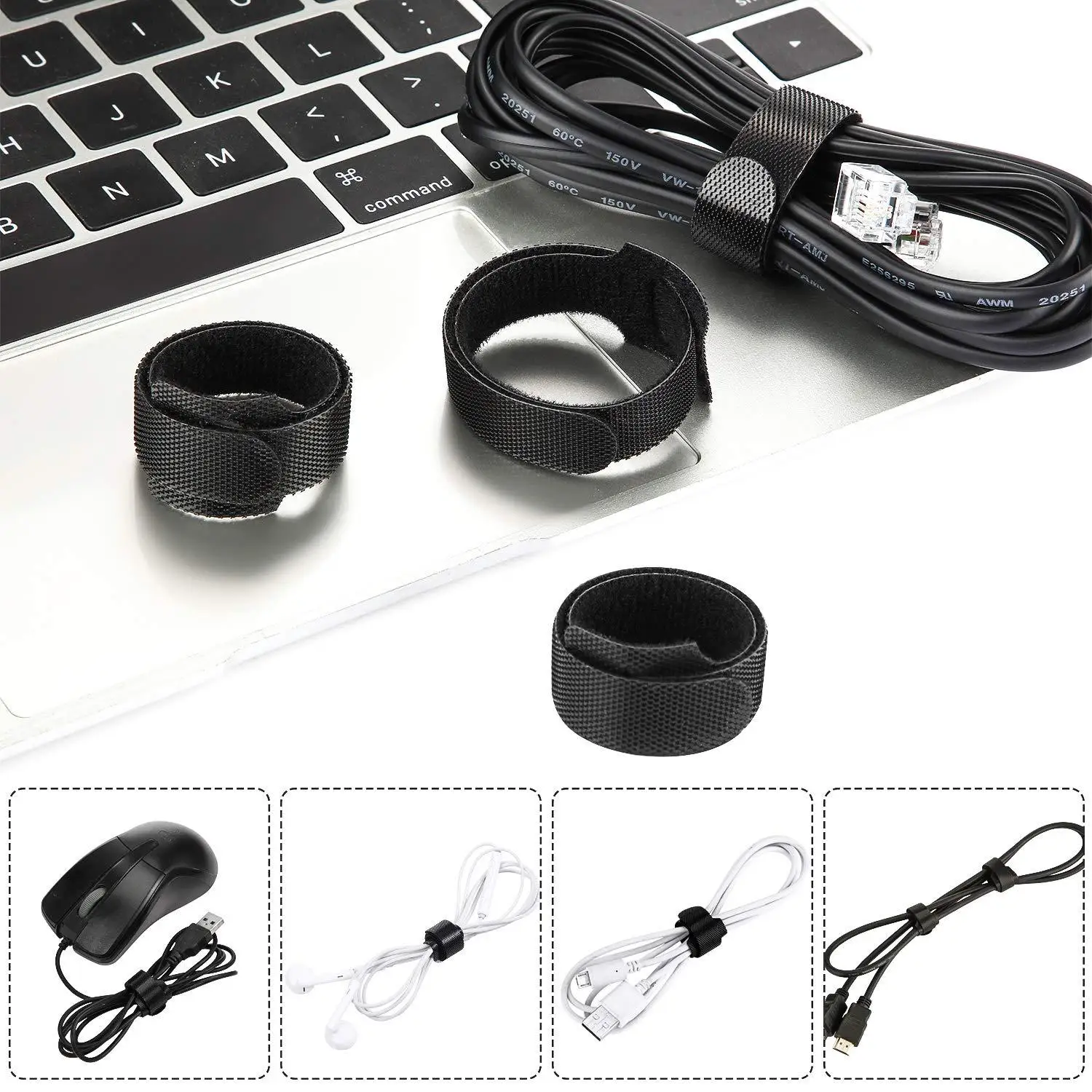 Nylon Cable Management Tape & Cord Protector Organizer