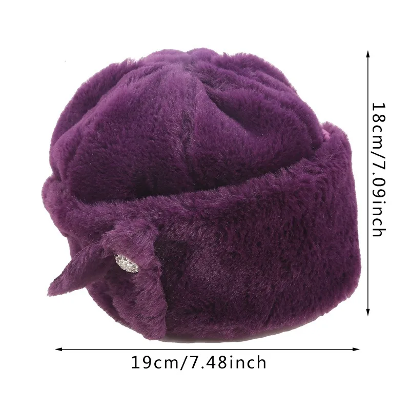Fur hat Winter hat Women Earflap Fisherman Earwarmer Floral Basin Cap