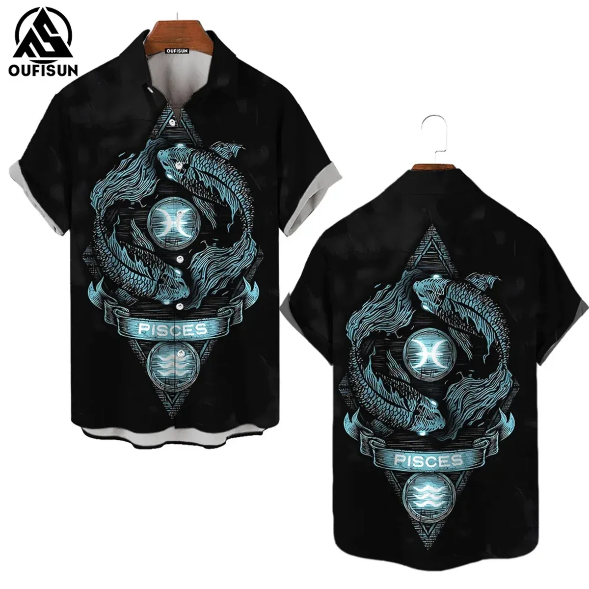 Zodiac sign printed men's short-sleeved shirt Hawaiian casual lapel men's tops large size comfortable men's shirt 2024 new style 2024 high quality motorcycle wheel stickers for bmw r1100gs r1150gs waterproof reflective inner rims sign decals r1100gs r1150gs