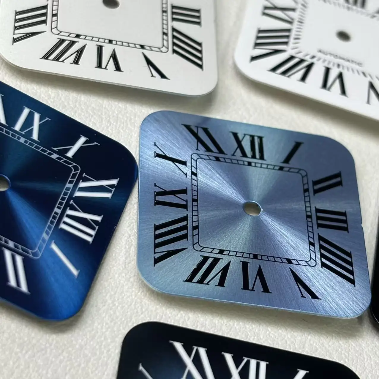 Square Textured Watch Dial with Custom Logo - 27x27mm