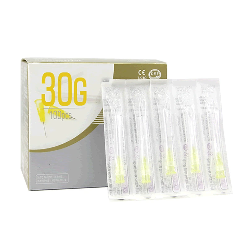 Agulhas ultrafinas pequenas descartáveis, agulha pequena indolor, 30G, 4mm, 13mm, 25mm