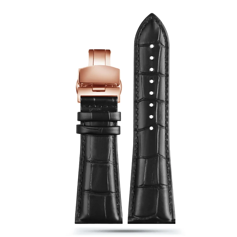 Large Width Genuine Leather Watch Strap