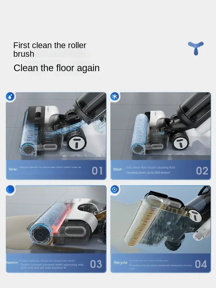 TINECO FUvan 3.0LED Intelligent Floor Washing Machine Household Appliances Antibacterial Double Edge Suction Mop Washing Machine 2