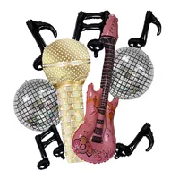 Music themed party popular cartoon guitar balloon inflatable balloon disco ball disco birthday rock themed party decoration