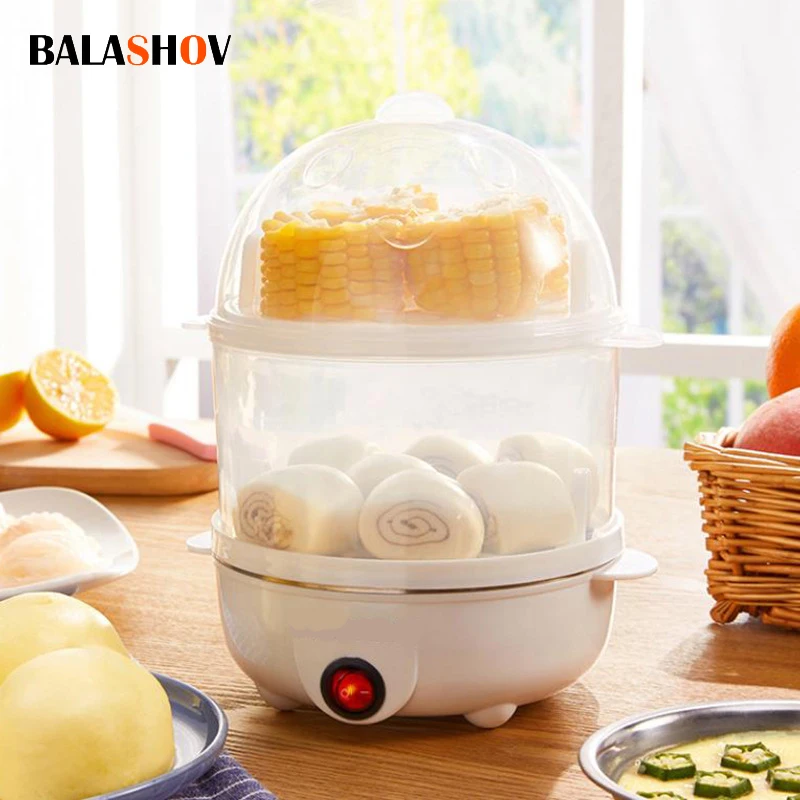 

Multi Function Egg Steamer Electric Egg Cooker Corn Milk Steamed Kitchen Cooking Machine Rapid Double Layer Egg Boiler Steamer
