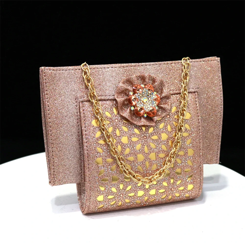 Women High Heels Sandals Printing Flower Material with Rhinestone Italian Design Champagne Color Open-Toed Shoes 6