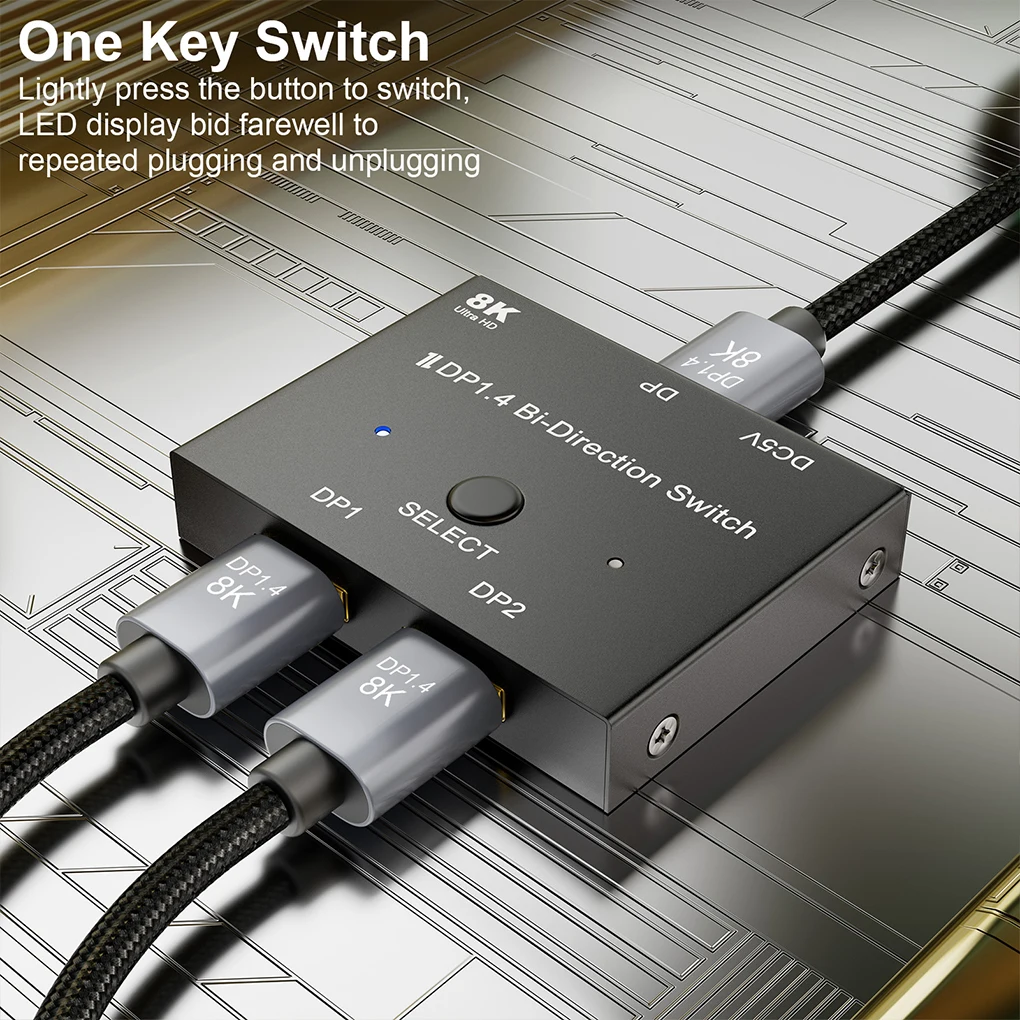 

Коммутатор DP 2-в-1 с USB-портом