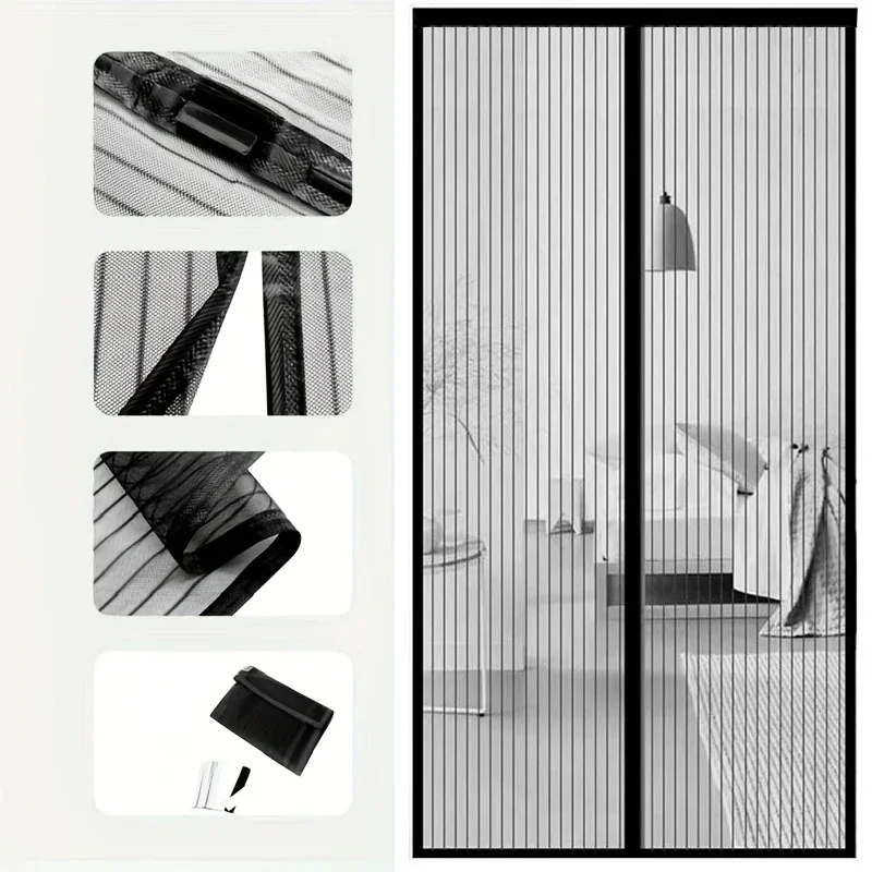 Summer Anti-mosquito Magnetic Screen Door Curtain Net Anti-insect And Fly Partition Curtain Net Automatic Closing Screen Window anti mosquito screen door
