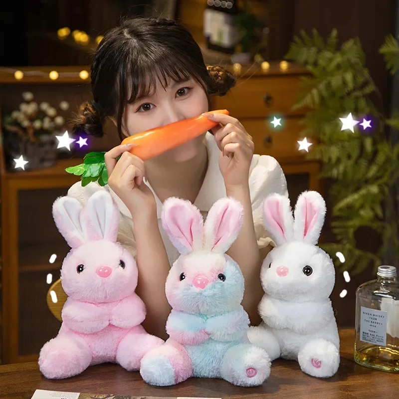 Plush toy Light Up Rabbit Plush Toy Colorful Stuffed Animal Rabbit Doll Kawaii Bunny Peluche Christmas Gift for Kids